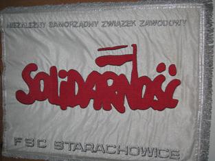 Sztandar Komisji Fabrycznej NSZZ Solidarność wykonany i poświęcony konspiracyjnie
